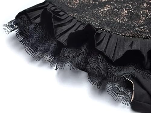 Vestido de princesa sin mangas para mujer con volantes y detalles huecos, estilo elegante