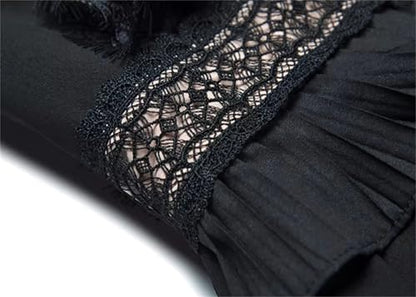 Vestido de princesa sin mangas para mujer con volantes y detalles huecos, estilo elegante