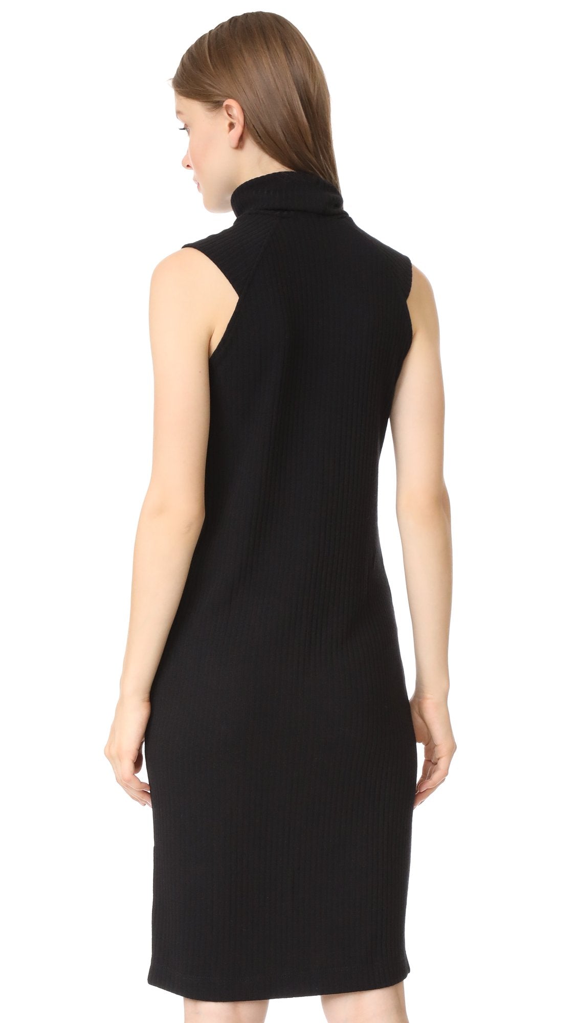 Vestido de punto para mujer, estilo melange, color negro, talla media, diseño cómodo y versátil