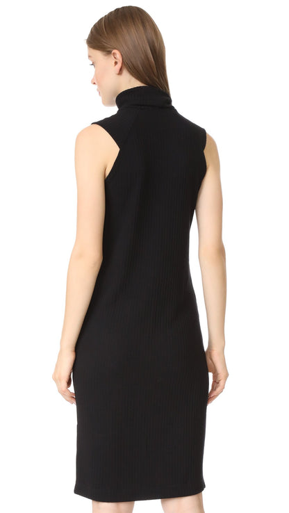 Vestido de punto para mujer, estilo melange, color negro, talla media, diseño cómodo y versátil